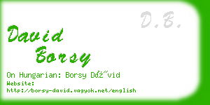 david borsy business card